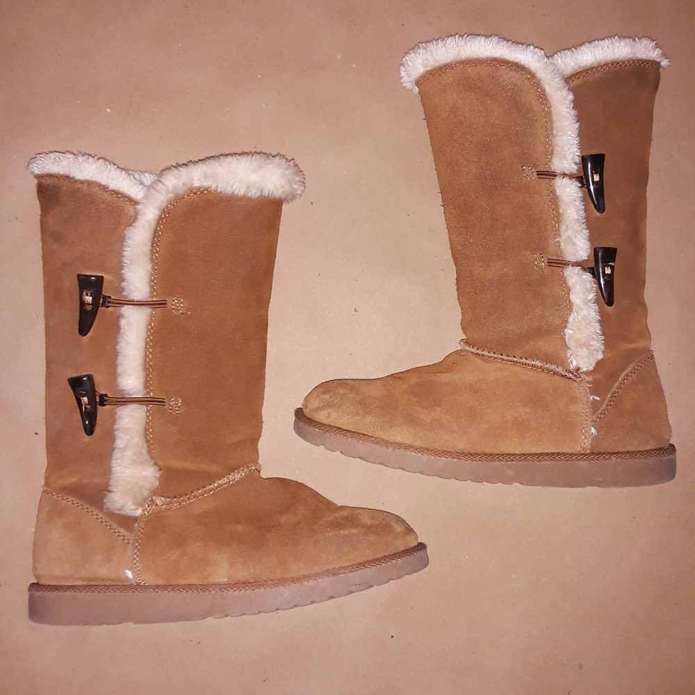 Suede Shearling Boots